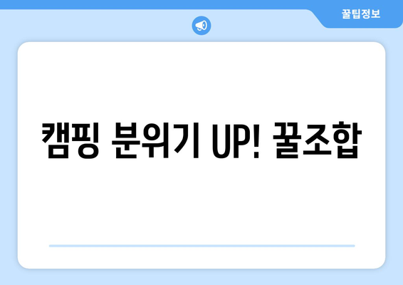 캠핑 분위기 UP! 꿀조합