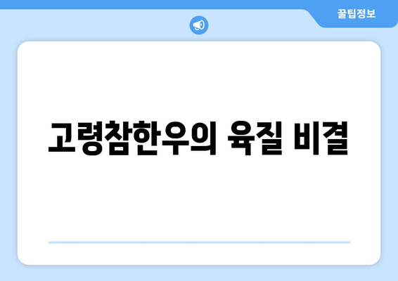 고령참한우의 육질 비결