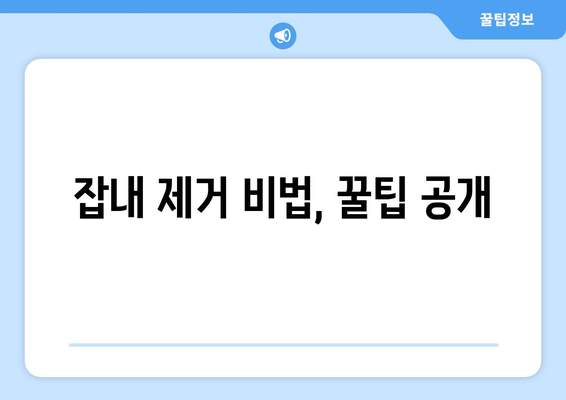 잡내 제거 비법, 꿀팁 공개