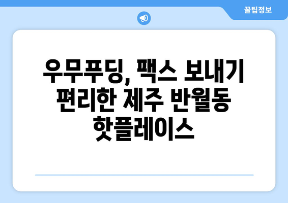 제주 반월동에서 팩스 보낼 곳 찾으시나요? 우무푸딩에서 편리하게 보내세요! | 팩스 보내기, 제주도, 반월동, 우무푸딩