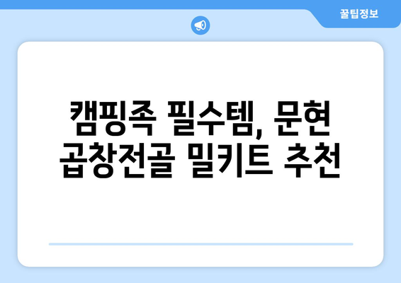 캠핑족 필수템, 문현 곱창전골 밀키트 추천