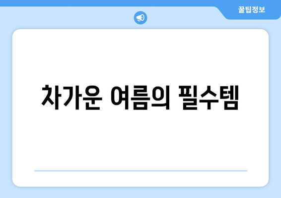 차가운 여름의 필수템