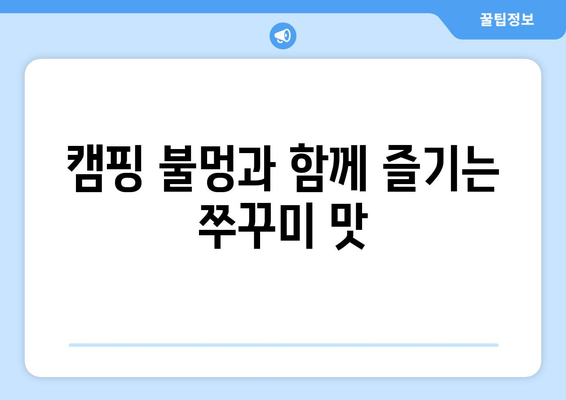 캠핑 불멍과 함께 즐기는 쭈꾸미 맛