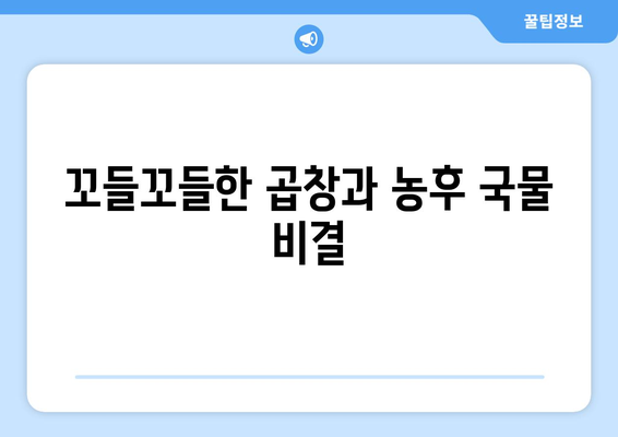 꼬들꼬들한 곱창과 농후 국물 비결