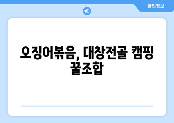 오징어볶음, 대창전골 캠핑 꿀조합