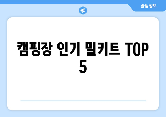 캠핑장 인기 밀키트 TOP 5