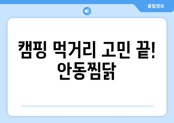 캠핑 먹거리 고민 끝! 안동찜닭