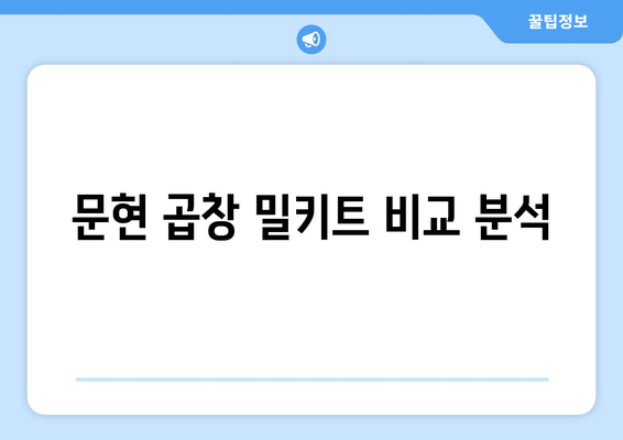 문현 곱창 밀키트 비교 분석