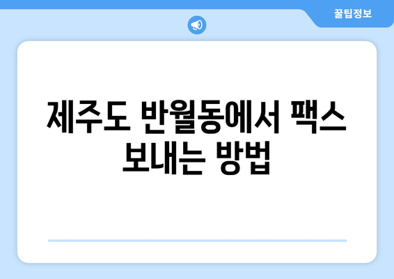 제주도 반월동에서 팩스 보내는 방법| 가장 빠르고 간편하게 | 팩스 보내기, 우체국, 편의점, 온라인 서비스