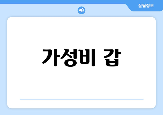 가성비 갑