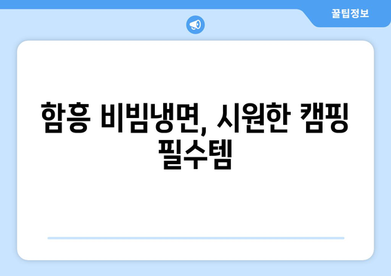 함흥 비빔냉면, 시원한 캠핑 필수템