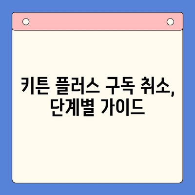키튼 플러스 구독 취소, 간편하게 해결하세요! | 구독 취소, 해지 방법, 단계별 가이드