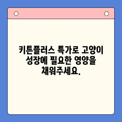 키튼플러스 골든타임 성장 지원 특가 안내| 지금 바로 만나보세요! | 키튼플러스, 특가, 성장 지원, 고양이 사료