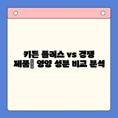 성장하는 고양이를 위한 키튼 플러스 대안| 경쟁사 제품 비교분석 | 고양이 사료, 키튼 사료, 성장 단계, 영양, 건강