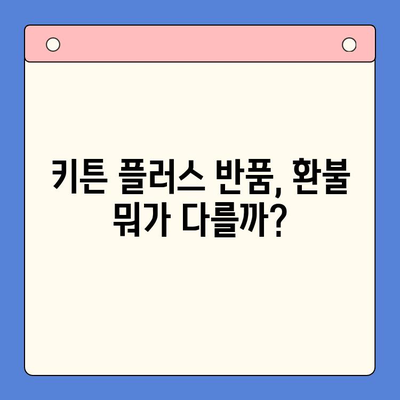 키튼 플러스 반품 vs 환불| 헷갈리는 두 정책, 차이점 완벽 정리 | 키튼 플러스, 반품, 환불, 정책 비교