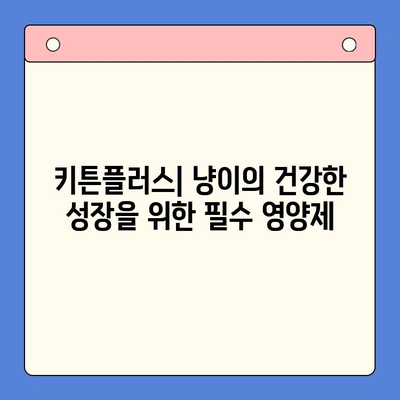 키튼플러스 가격 비교| 가성비 뛰어난 성장 영양제 찾기 | 고양이 영양제, 키튼플러스 가격, 성장 단계, 영양 성분