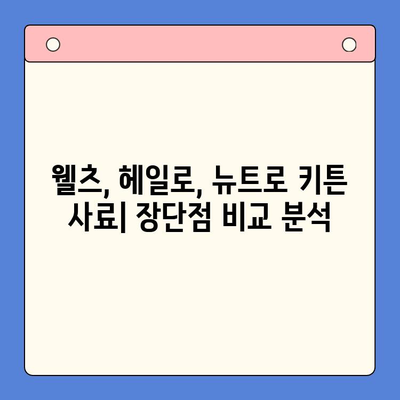 아기 고양이 키튼 사료 비교| 웰츠, 헤일로, 뉴트로 & 인도어 사료 추천 | 키튼, 고양이 사료, 영양, 성장, 건강