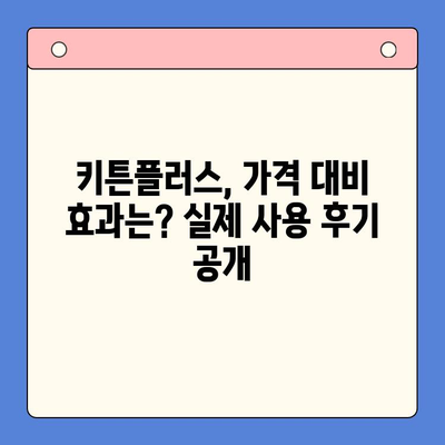 키튼플러스 가격, 정말 가치 있을까? | 키튼플러스 장단점 비교 분석, 가격 대비 효과, 후기