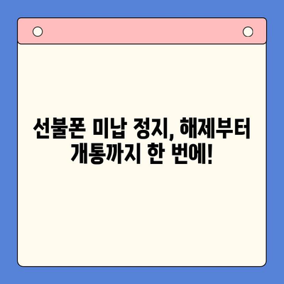 선불폰 미납 정지 해제 후 핸드폰 개통 가이드|  빠르고 간편하게 다시 사용하는 방법 | 선불폰, 미납, 정지 해제, 개통