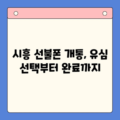 시흥 선불폰 개통 유심으로 끝내기| 한방 완료 가이드 | 선불폰 개통, 유심, 시흥, 통신