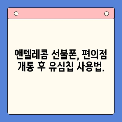 편의점에서 앤텔레콤 선불폰 개통하기| 완벽 가이드 | 선불폰 개통, 앤텔레콤, 편의점, 요금제 비교