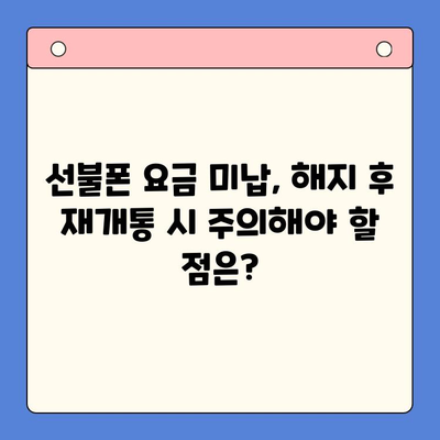 수원 선불폰 요금 미납 정지폰 해지 후 재개통 가능할까요? | 선불폰 해지, 재개통, 요금 미납