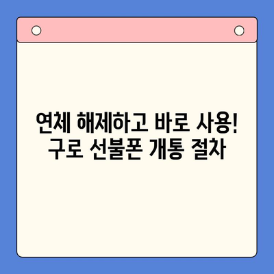 구로 선불폰 연체 해결! 셀프 개통 안내 | 연체 해제, 개통 방법, 요금제 추천