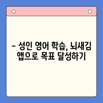 성인 영어 학습, 뇌새김 앱으로 효과 UP! | 뇌새김 학습 앱, 성인 영어 학습, 효과 분석