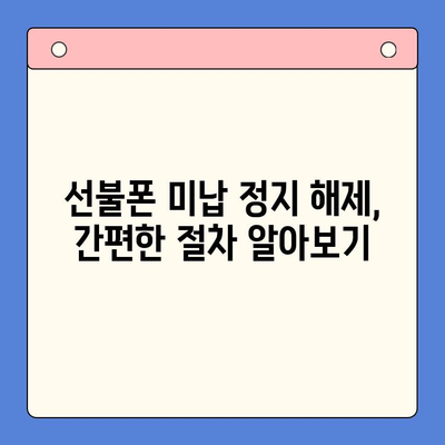 선불폰 미납 정지 후 핸드폰 개통, 비용과 절차 완벽 가이드 | 선불폰, 미납, 정지, 해지, 개통