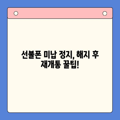 선불폰 미납 정지 후 핸드폰 개통, 비용과 절차 완벽 가이드 | 선불폰, 미납, 정지, 해지, 개통