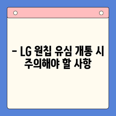 LG선불폰 원칩 유심 개통 완벽 가이드 |  단계별 설명, 주의사항, 유용한 팁