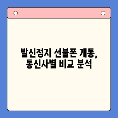 발신정지 선불폰 개통, LG와 KT에서만 가능할까요? | 선불폰 개통, 발신정지, 통신사 비교