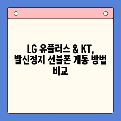 LG/KT 발신정지 선불폰 개통 완벽 가이드 | 선불폰 개통, 발신정지, LG 유플러스, KT