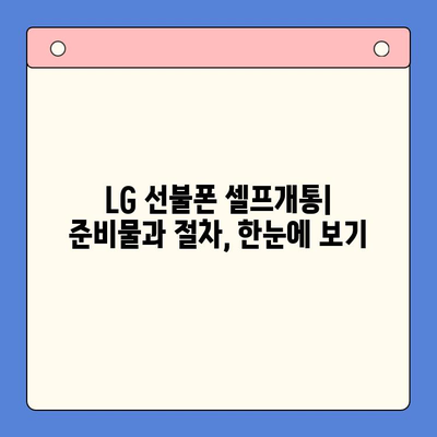 LG 선불폰 셀프개통, 이렇게 하면 5분 만에 끝! | 간편 가이드,  설명,  절차,  요금제 비교