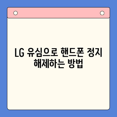 LG 핸드폰 정지 유심 개통, 이렇게 하면 됩니다! | 유심 개통, 핸드폰 정지 해제, LG 유심