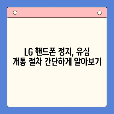 LG 핸드폰 정지 유심 개통, 이렇게 하면 됩니다! | 유심 개통, 핸드폰 정지 해제, LG 유심