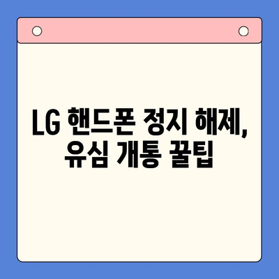 LG 핸드폰 정지 유심 개통, 이렇게 하면 됩니다! | 유심 개통, 핸드폰 정지 해제, LG 유심