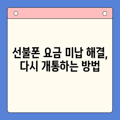 수원 선불폰 요금 미납으로 인한 개통 제한, 해결 방법 총정리 | 선불폰, 요금 미납, 개통 제한, 해결 팁