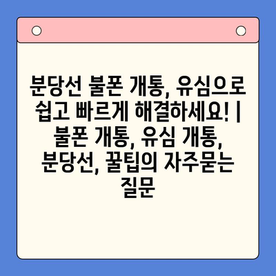 분당선 불폰 개통, 유심으로 쉽고 빠르게 해결하세요! | 불폰 개통, 유심 개통, 분당선, 꿀팁