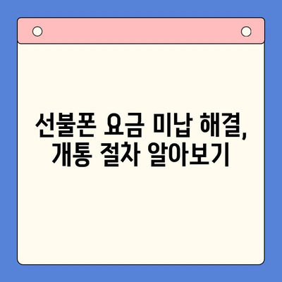 오산 선불폰 요금 미납 후 핸드폰 개통, 어떻게 해야 할까요? | 선불폰, 요금 미납, 개통 절차, 오산