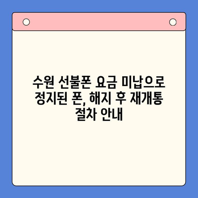 수원 선불폰 요금 미납 정지폰 해지 후 재개통 가이드 | 선불폰, 미납, 정지, 해지, 재개통, 수원