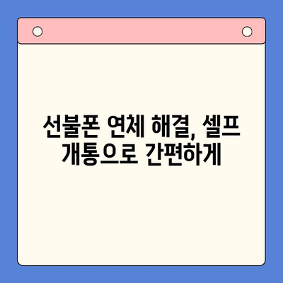 구로 선불폰 연체 해결! 셀프 개통 가이드 | 선불폰 연체, 해지, 재개통, 요금 납부