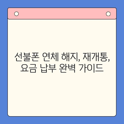 구로 선불폰 연체 해결! 셀프 개통 가이드 | 선불폰 연체, 해지, 재개통, 요금 납부