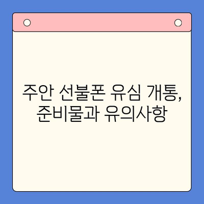 주안 선불폰 유심 개통 완벽 가이드 | 즉시 개통, 요금제 추천, 유심칩 종류