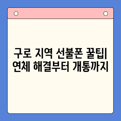 구로 지역 선불폰 연체 해결! 셀프 개통 완벽 가이드 | 선불폰, 연체, 개통, 구로