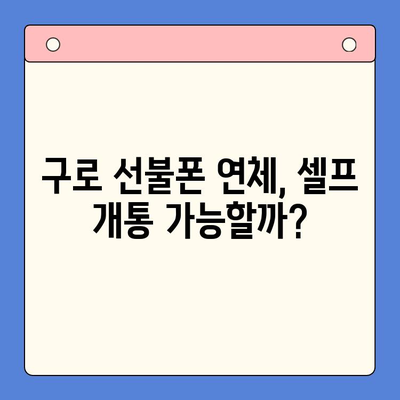 구로 선불폰 연체 후 셀프 개통, 비용과 방법 총정리 | 선불폰, 연체, 개통, 비용, 방법, 구로