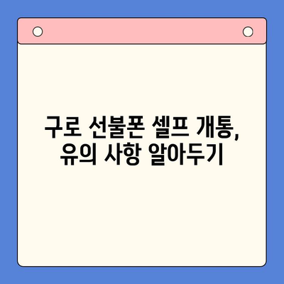 구로 선불폰 연체 후 셀프 개통, 비용과 방법 총정리 | 선불폰, 연체, 개통, 비용, 방법, 구로