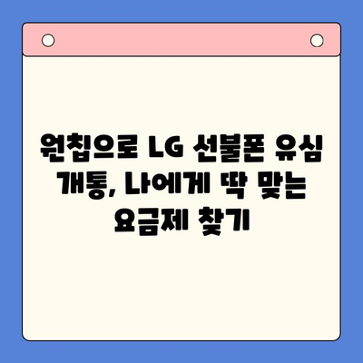 LG선불폰 유심, 한 원칩으로 개통하는 완벽 가이드 | 모든 유심, 한 번에!