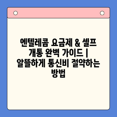 엔텔레콤 요금제 & 셀프 개통 완벽 가이드 |  알뜰하게 통신비 절약하는 방법