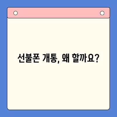 선불폰 개통, 왜 할까요? 5가지 이유와 사례 | 통신비 절약, 개인정보 보호, 비밀번호 변경, 잠깐 사용, 부가서비스